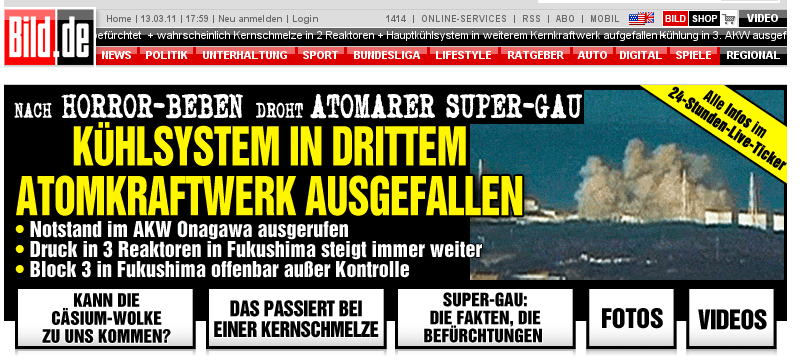 Bild schlagzeile vom 13.03.2011