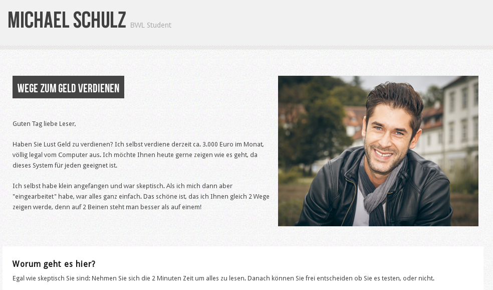 Michael Schulz - Wege zum Geld verdienen