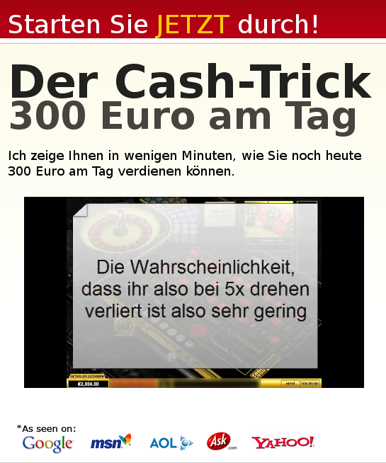 Martingale Spiel als Casino-Trick