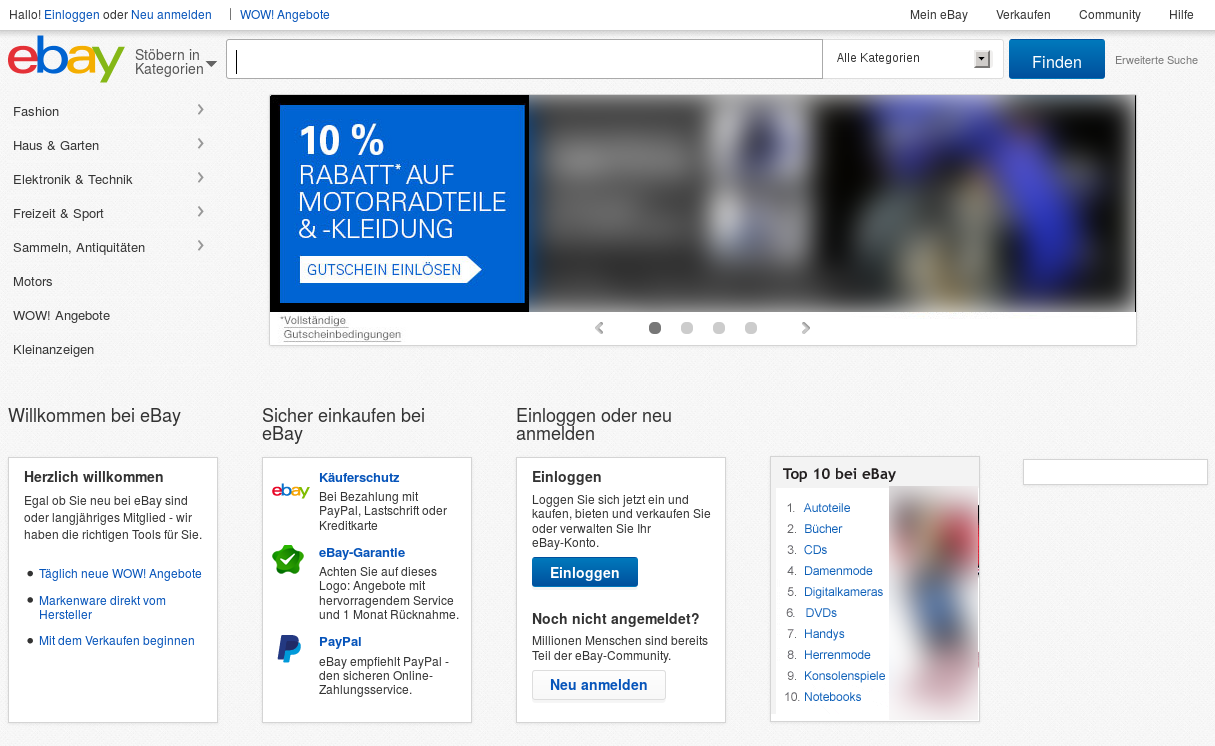 eBay Startseite