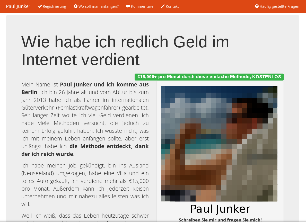 Screenshot der Web-Seite pauljunker.com