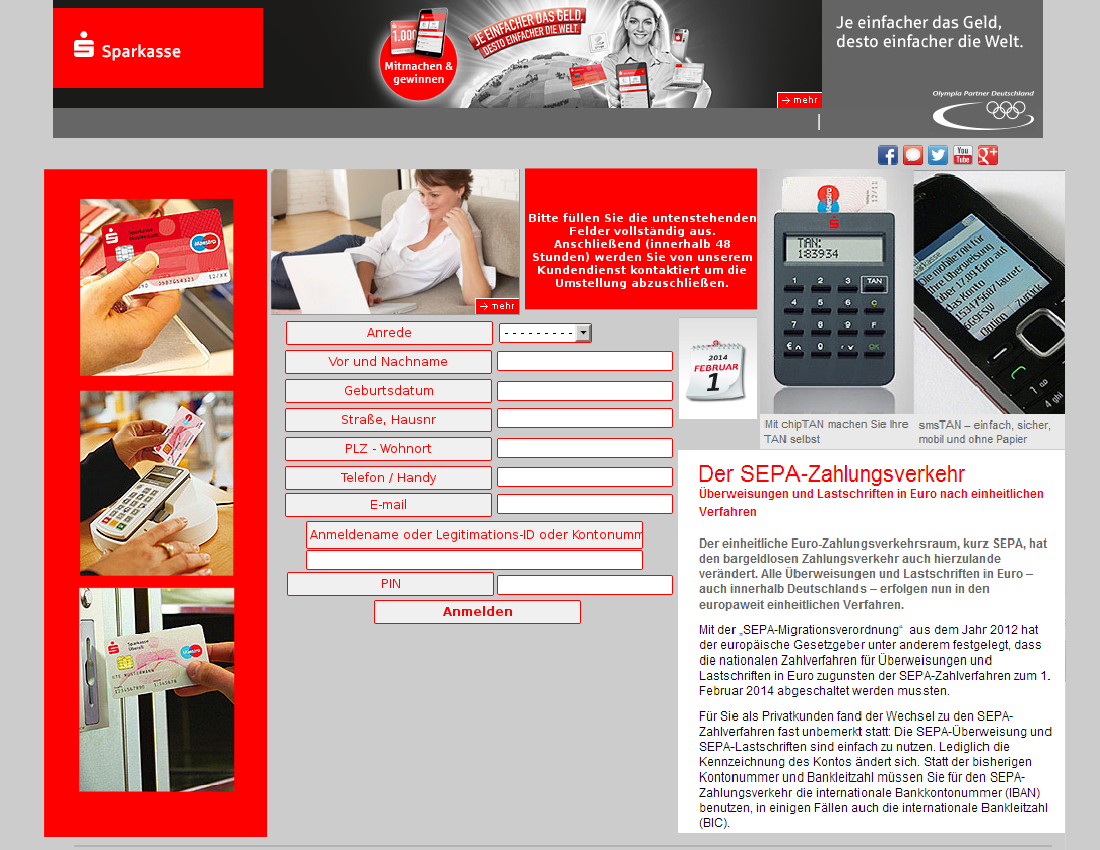 Sparkasse Pishing Seite