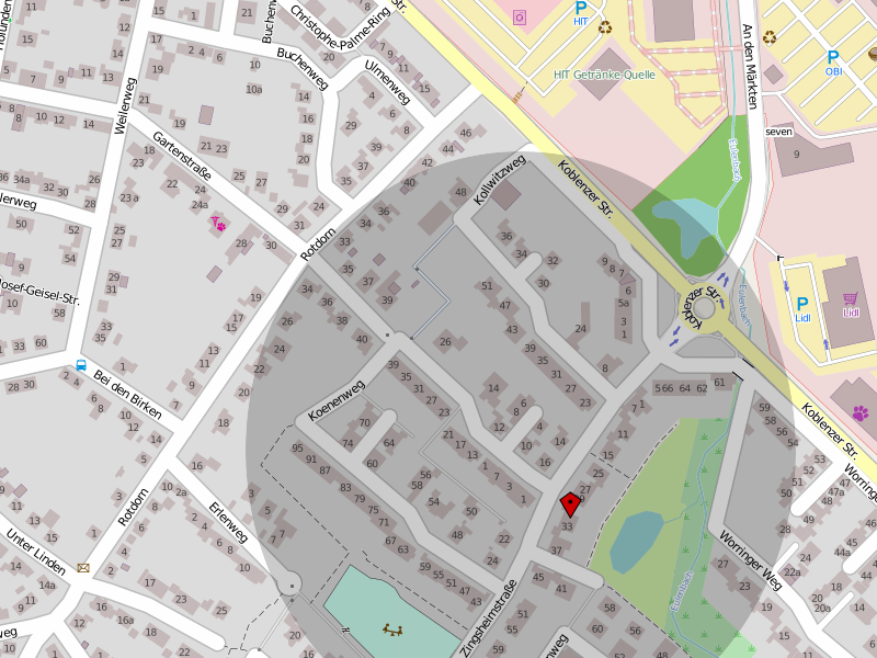 Die Reichweite meines TP-LINK TL-WR841ND mit zwei 9 dB Antennen.