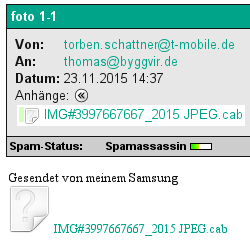 Screenshot der Trojaner Mail