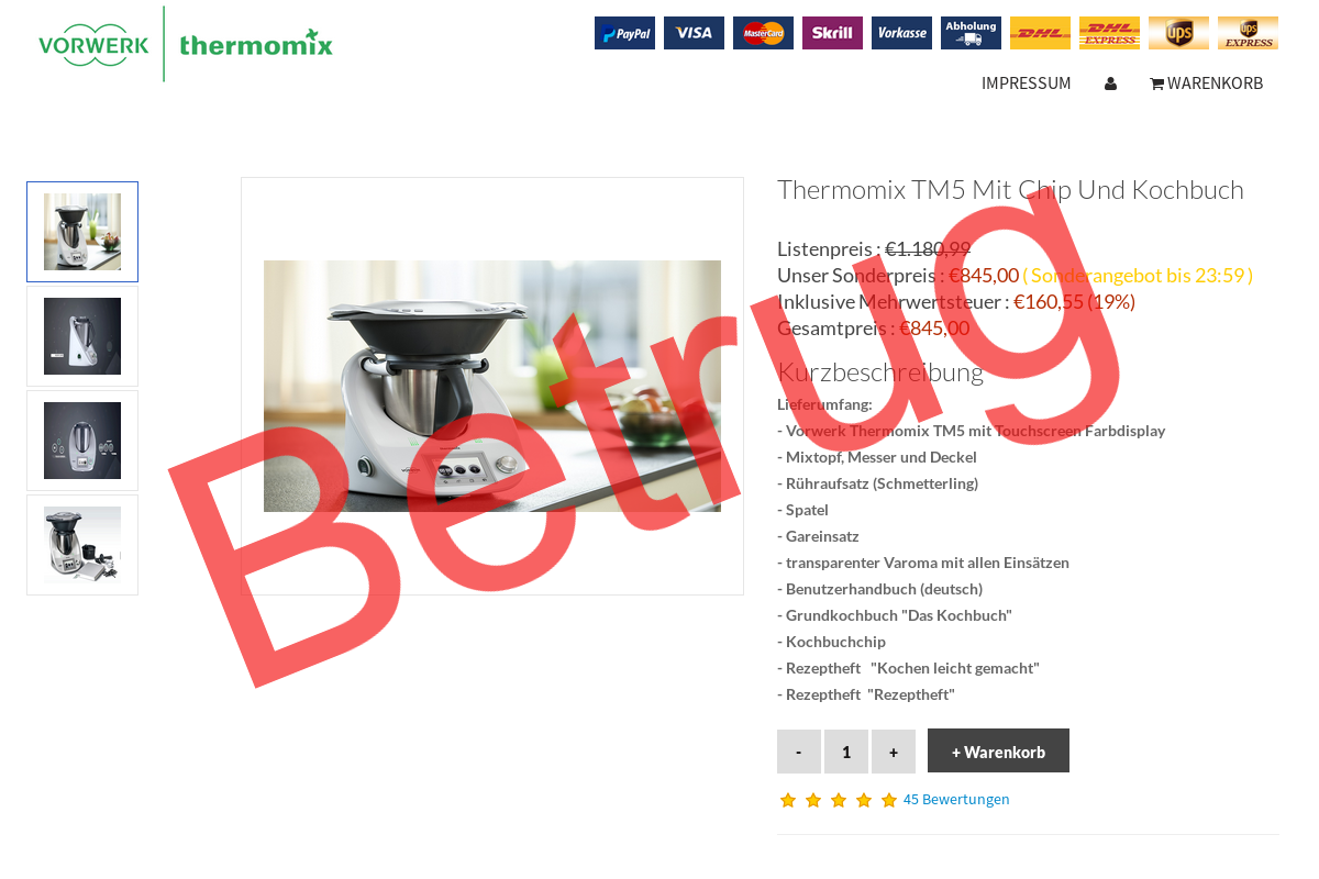 Betrugsseite Thermomix